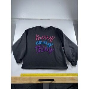 Holiday State Of Mine Women's Sparkle Sweatshirt Black Sz Small Christmas